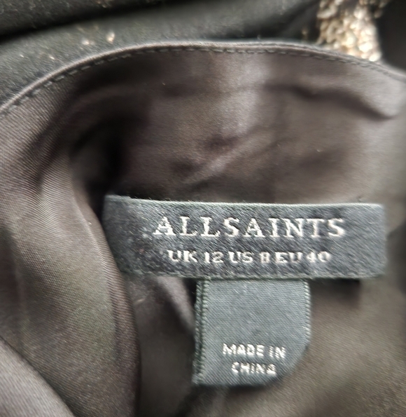 NWT All Saints Alexia Titania Silk Asymmetrical Sill Blend Dress Sz 8 - Picture 12 of 14